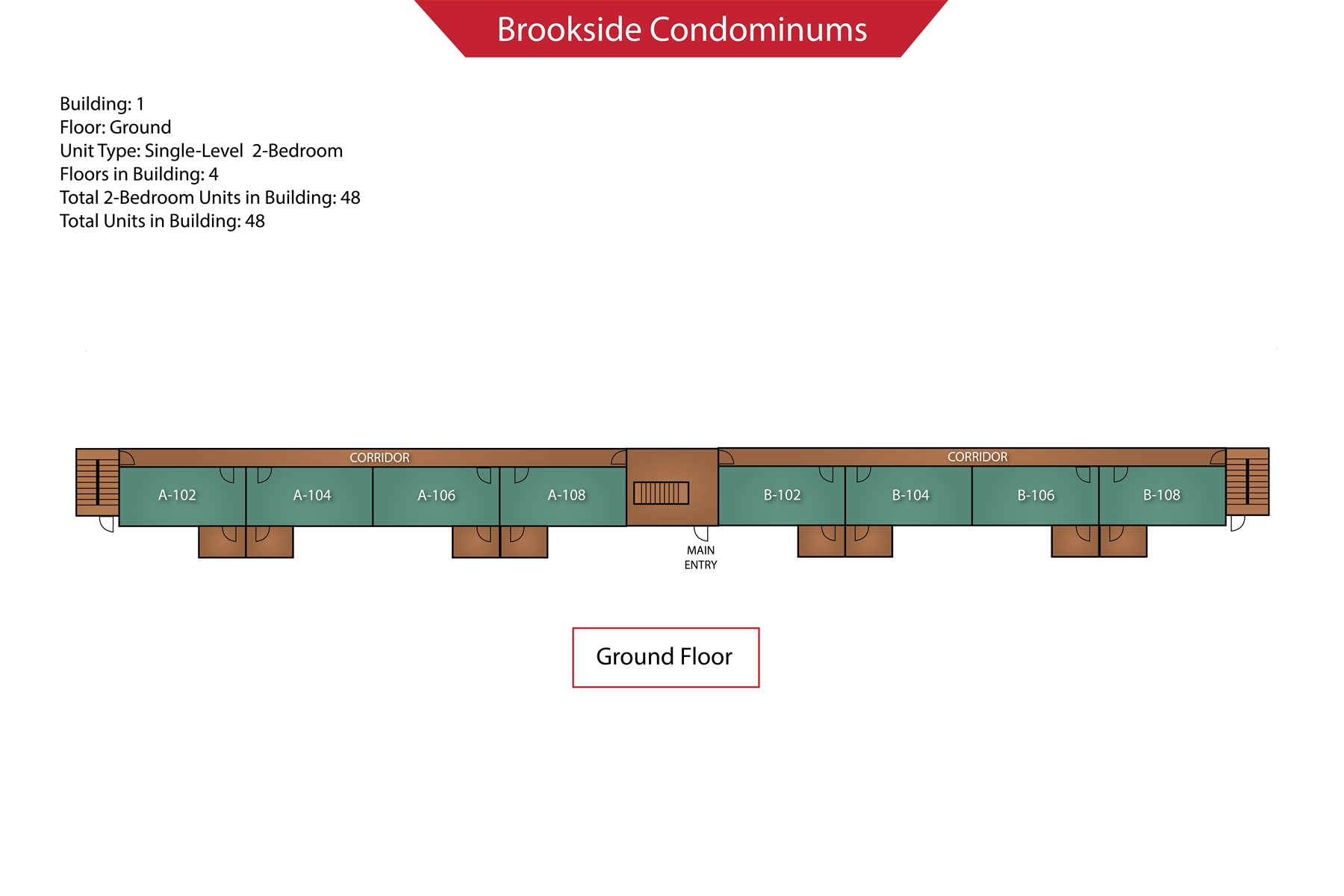 Floor Plan for Brookside I B-104 - Sunday River Condo