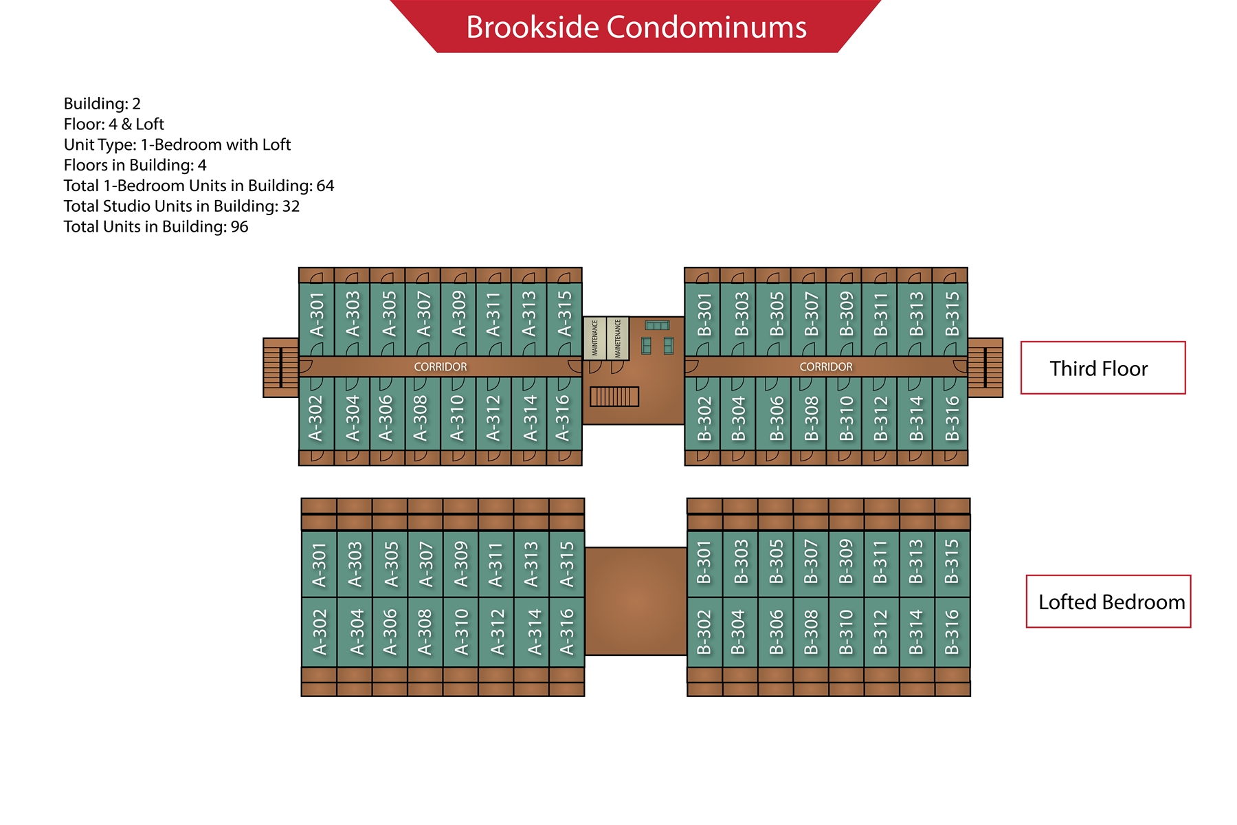 Floor Plan for Brookside II B-302 - Sunday River Condo