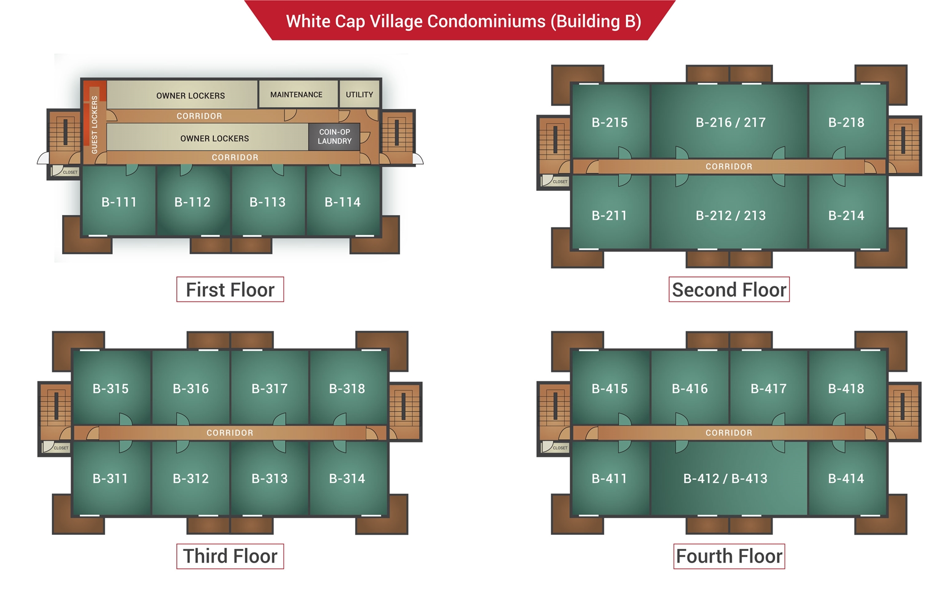 Floor Plan for White Cap B-216/217 - Sunday River Condo
